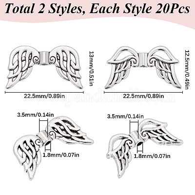 40шт 2 стиля бусины из сплава в тибетском стиле FIND-SC0011-80-1