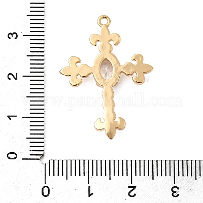 Латунные микропаве прозрачные подвески с фианитом KK-F916-40G-1