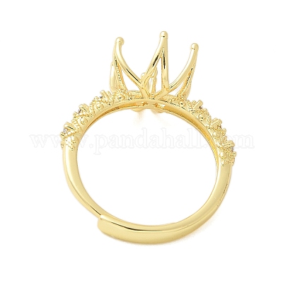 Цветочная латунь микропаве кубический цирконий регулируемые настройки кольца KK-K297-17G-1