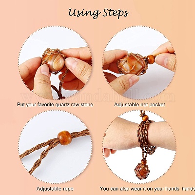 Плетеный шнур из восковой веревки макраме мешочек изготовление ожерелья NJEW-J007-01-1