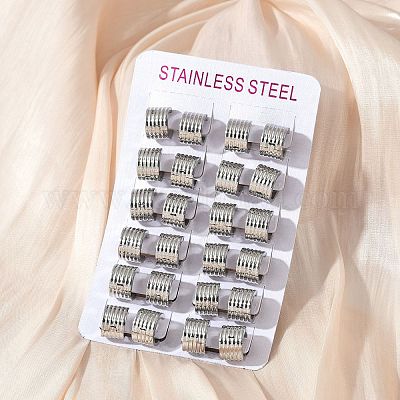 Серьги-кольца из нержавеющей стали 304 с эффектом полировки EJEW-M001-40A-P-1