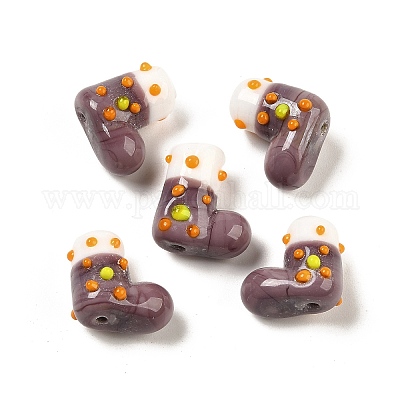 Нити бугорчатых бусин ручной работы в технике лэмпворк LAMP-U001-01C-1-1