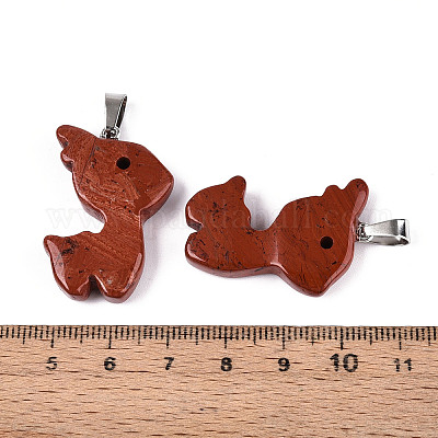 Природные красной яшмы подвески G-T144-11F-1