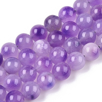 Окрашенные природные белый нефрит бисер пряди G-T138-10mm-210-11-1