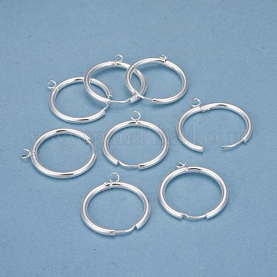 201 фурнитура для сережек-колец Huggie Hoop из нержавеющей стали STAS-P283-01L-S-1
