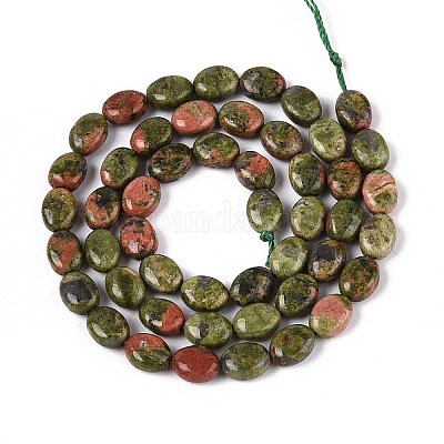 Природные Unakite бисер нитей G-T142-15-1