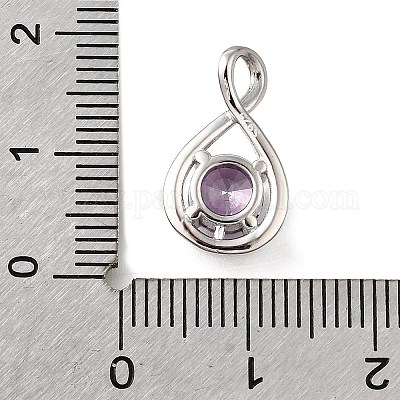 925 подвеска из стерлингового серебра с паве из кубических цирконий STER-V001-03P-02-1