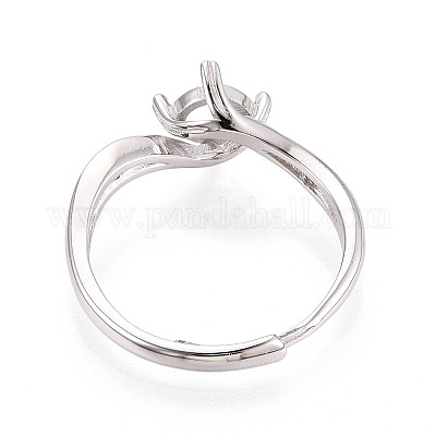 Позолоченное родием 925 стерлинговое серебро с микропаве из кубических цирконий помолвочное кольцо-солитер STER-N016-71P-1