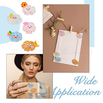 50 шт. 5 стиля полупрозрачных облачных смоляных кабошонов RESI-FH0001-59-1