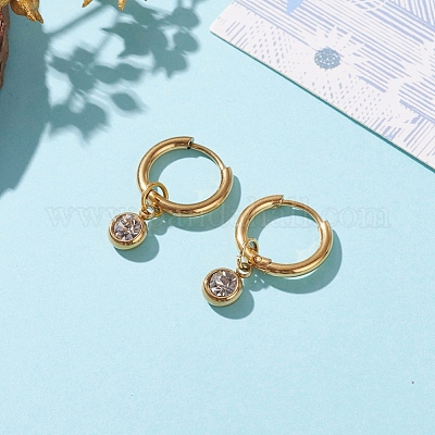 Серьги-кольца Huggie Hoop из нержавеющей стали 304 EJEW-JE04449-01-1