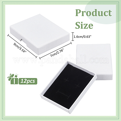 Прямоугольные картонные бумажные коробки для ювелирных изделий CON-WH0086-100C-1