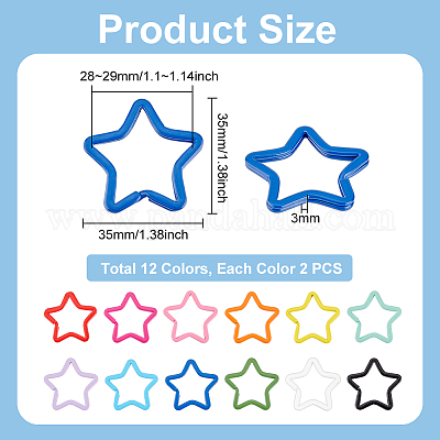 24 шт. двухцветные железные застежки для брелоков IFIN-BC0001-16-1