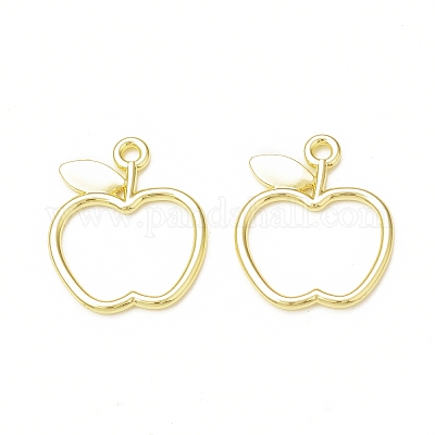 Подвески из сплава Apple с открытой задней панелью и стойкой FIND-G052-48LG-1