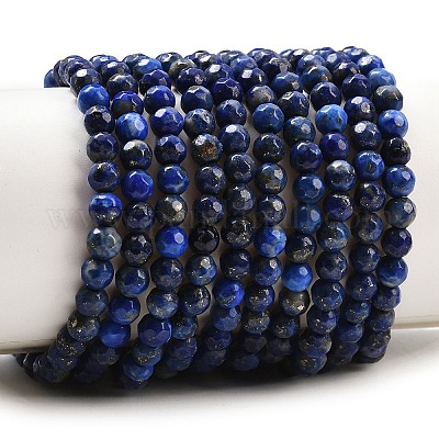 Нитки бусины из натурального ляписа-лазури&nbsp;G-G059-4mm-1