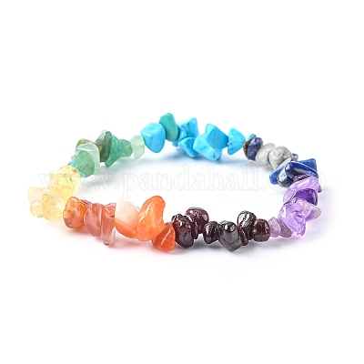 Чакра Gemstone браслеты простирания X-BJEW-JB02288-02-1