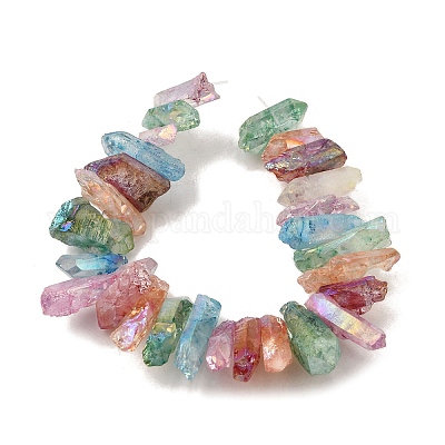 Гальванические природный кристалл кварца бусы пряди G-G791-15-02-1