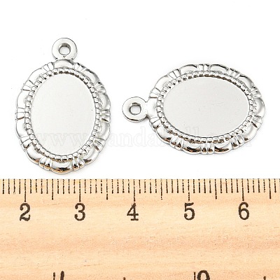 Подвеска-кабошон из не тускнеющей нержавеющей стали 304 STAS-I202-12P-1