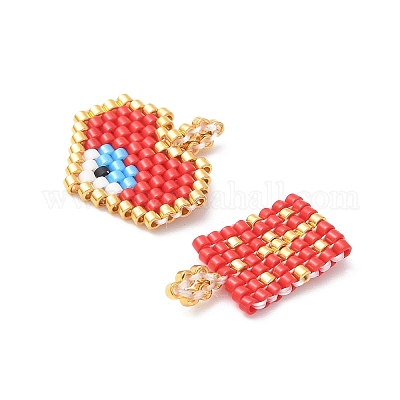 2 шт. стеклянный бисер ручной работы с узором для ткацкого станка Miyuki PALLOY-MZ00607-1