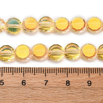 Стеклянные бусины с гальваническим покрытием  EGLA-C010-01A-HP03-1