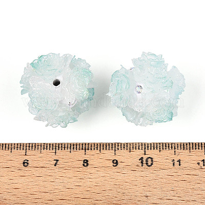 Бусины из полимерной глины со стразами и рельефными смоляными розами RESI-T059-04D-1