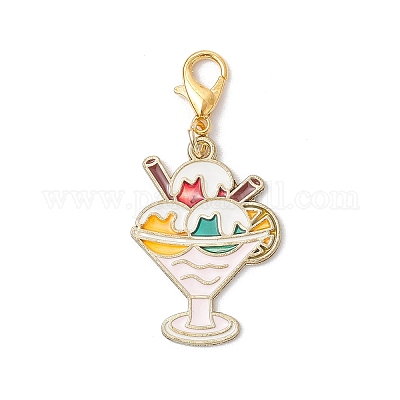 8 шт. подвеска из эмалевого сплава в виде десерта HJEW-JM03193-1