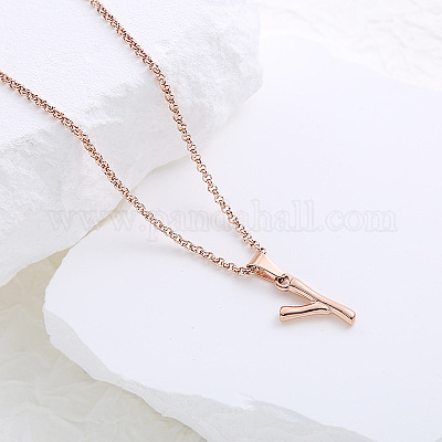 Ожерелья с подвесками из нержавеющей стали с буквами для женщин и мужчин GR8130-25-1