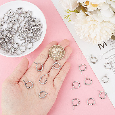 40 пара серег-колец из гипоаллергенной нержавеющей стали 304 EJEW-UN0002-35-1