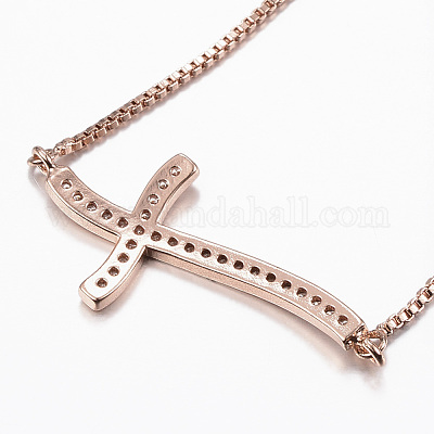 Регулируемые латунные браслеты-слайдеры из циркония BJEW-E317-43RG-1