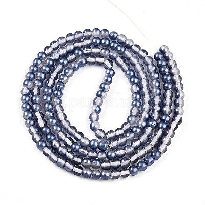 Запекание окрашенные прозрачные стеклянные бусины нити DGLA-N011-4mm-08-1