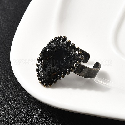 Кольца-манжеты с натуральным дымчатым кварцем неправильной формы G-A278-03AB-03-1