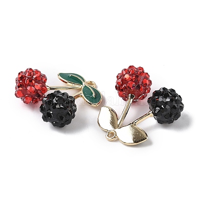 Подвески из сплава с акриловыми и смоляными стразами FIND-Z092-03G-1