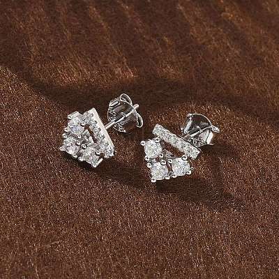 925 серьги-гвоздики из стерлингового серебра с прозрачным кубическим цирконием EJEW-Q032-01C-P-1