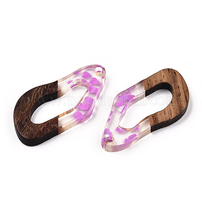 Подвески из прозрачной смолы и ореха RESI-N039-59A-1