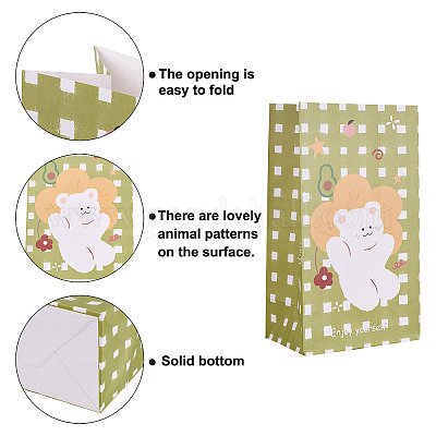 12 шт. 6-цветные прямоугольные бумажные пакеты для конфет CARB-MB0001-09-1