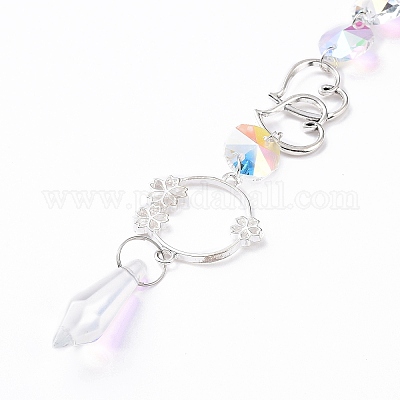 Ab цветное покрытие хрустальная пуля большие подвесные украшения HJEW-G019-03F-1