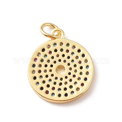 Реечное покрытие латунь микро паве разноцветные подвески из кубического циркония KK-F852-17G-01-1