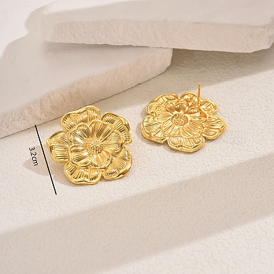 Серьги-гвоздики в виде цветка из латуни WF1203-1