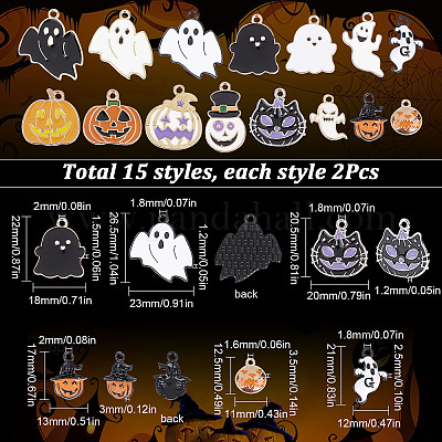 Подвески из сплава эмали 30шт 15 стиля ENAM-SC0003-42-1