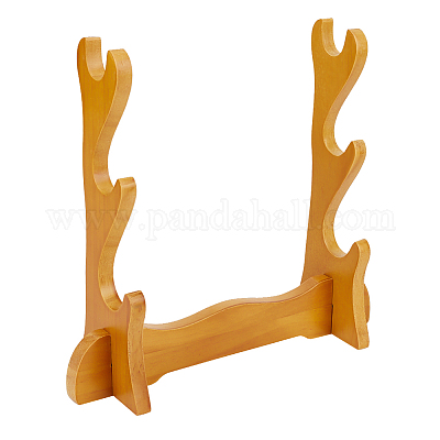 3-ярусные деревянные стенды для мечей ODIS-WH0004-12-1