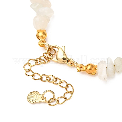 Комплект из 3 браслета из бусин из натурального лунного камня BJEW-JB12413-1