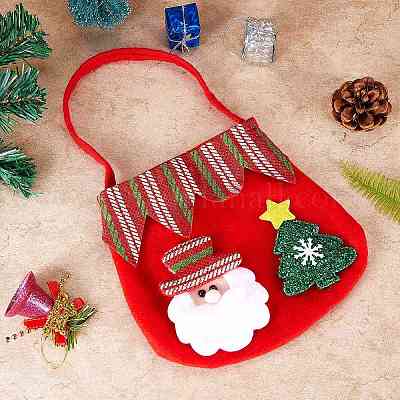 7шт 7 стиля рождественские нетканые ткани конфеты мешки украшения ABAG-SZ0001-16-1