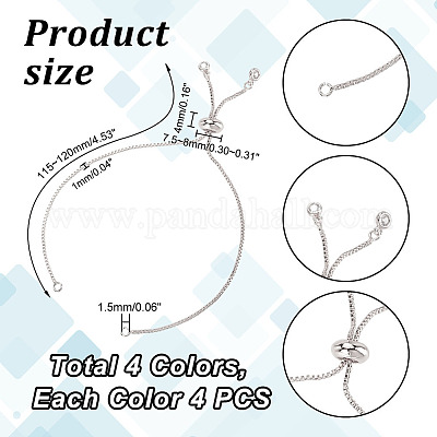 16шт 4 цвета стойки покрытие латунной цепи браслет изготовление KK-HY0001-80-1
