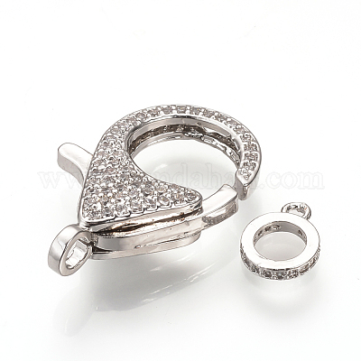 Латунные микро проложить кубического циркония когтя омара застежками ZIRC-S058-13P-1