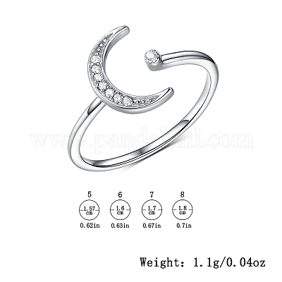 Комплект из ожерелья и кольца из стерлингового серебра со звездой и луной YV6994-5-1