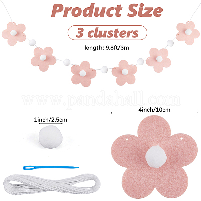 Фетровые цветочные баннеры AJEW-WH20020-107C-1