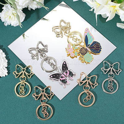 18 шт. 3-х цветные застежки для брелка из сплава KEYC-SC0001-75B-1