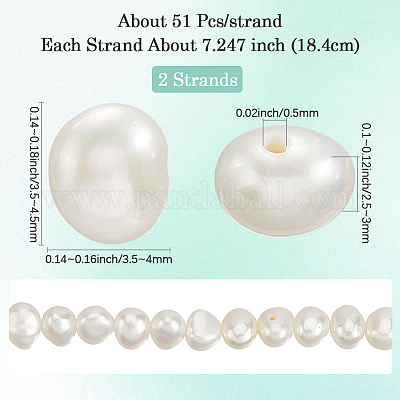 2 нить бусин из натурального культивированного пресноводного жемчуга PEAR-SC0001-34-1