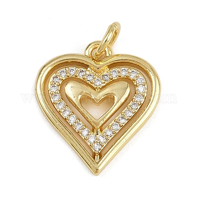 Латунные микропаве прозрачные подвески с фианитом KK-Z123-07G-1