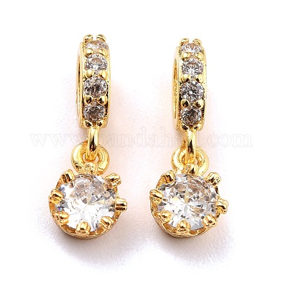 Латунь микропейв кубический цирконий европейские подвески с подвесками KK-A156-15G-RS-1