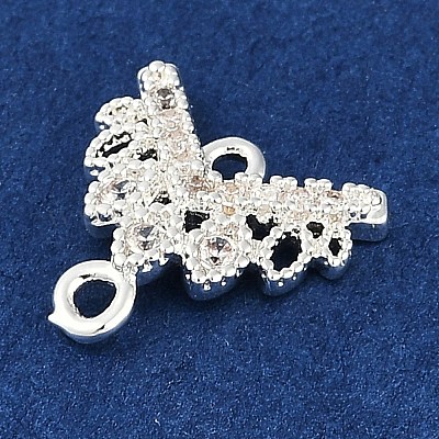 Подвески-подвески с v-образным креплением из латуни с прозрачным кубическим цирконием KK-I719-04S-1